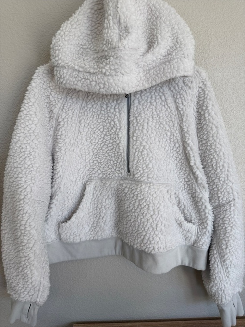 lululemon athletica Cream Sherpa Cropped Half-Zip Hoodie